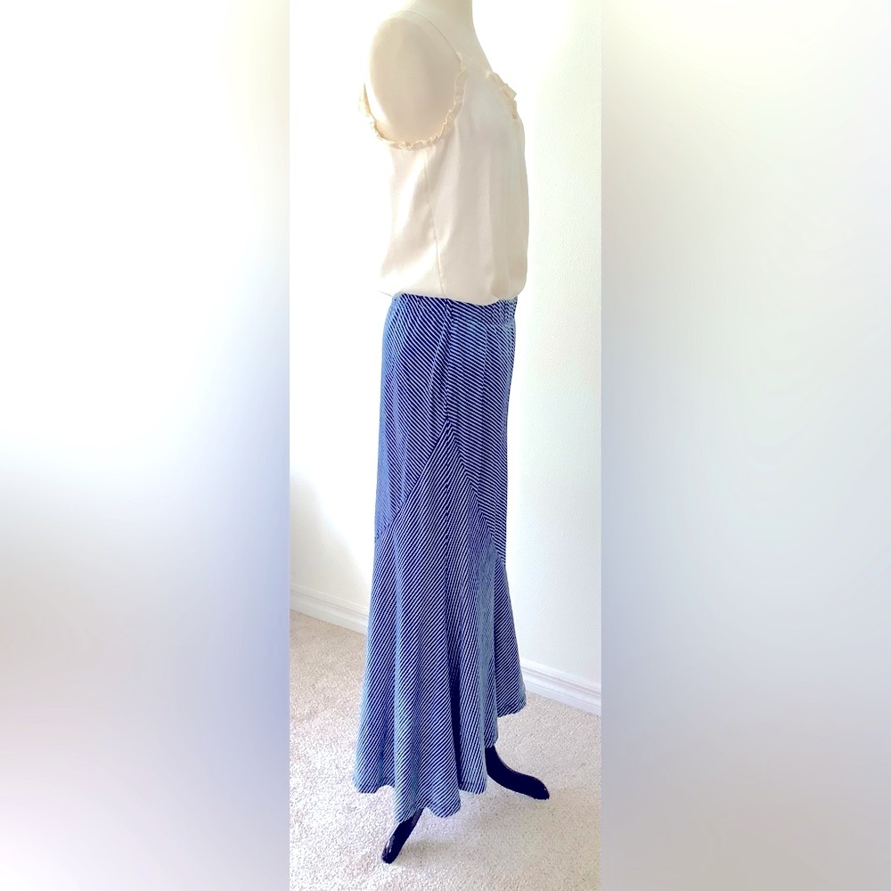 Women’s Adriano Goldschmied Bias Striped Skirt, Navy/ White, Sz. Large